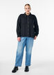 Shirt with contrast stitching and chest pockets, Black, Model image number 1