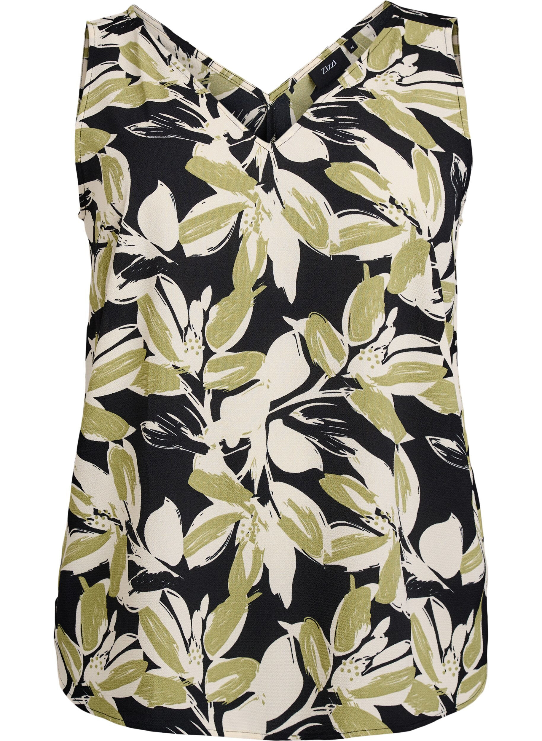 Printed top with v-neck