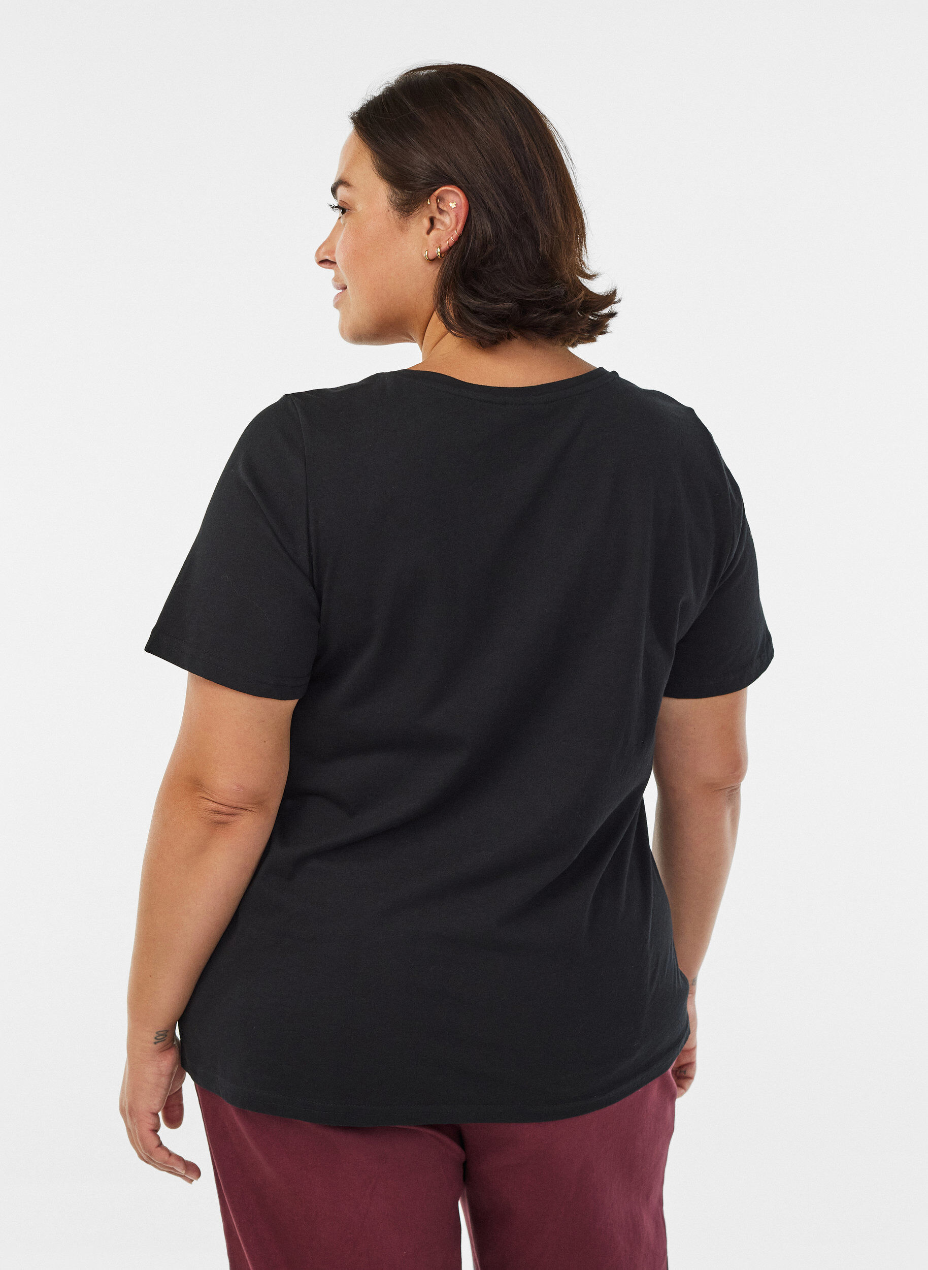 ZizzifashionT-shirt with motif, Black, Model image number 2