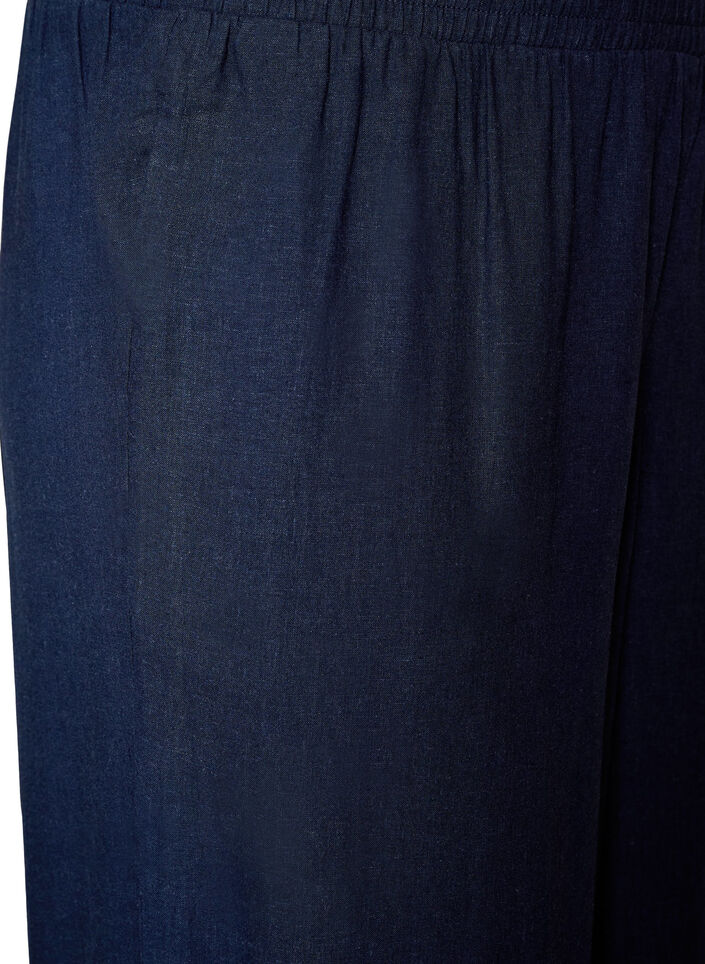 Wide-leg linen and viscose trousers, Blue, Packshot image number 2