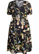 Midi dress with floral print and tie-belt, Black, Packshot image number 0
