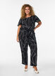 High-waisted viscose trousers, Black, Model image number 0