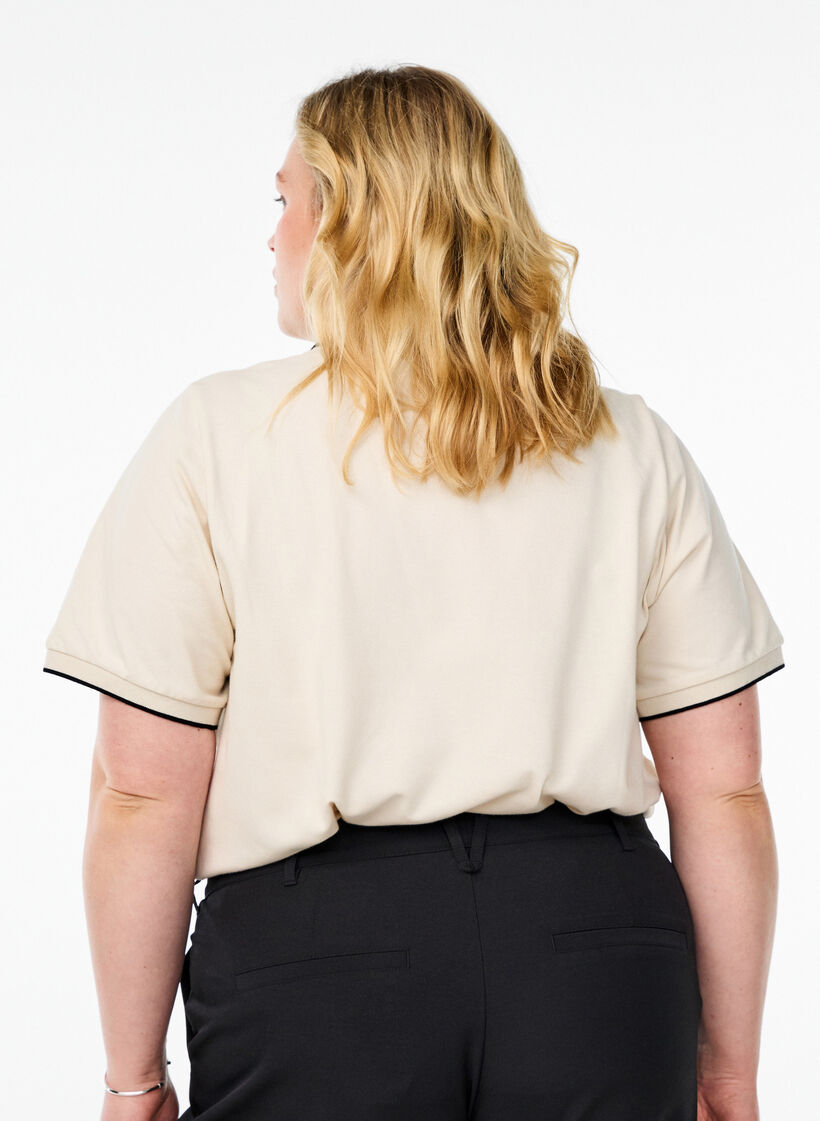 Short sleeve polo shirt, Beige, Model image number 2