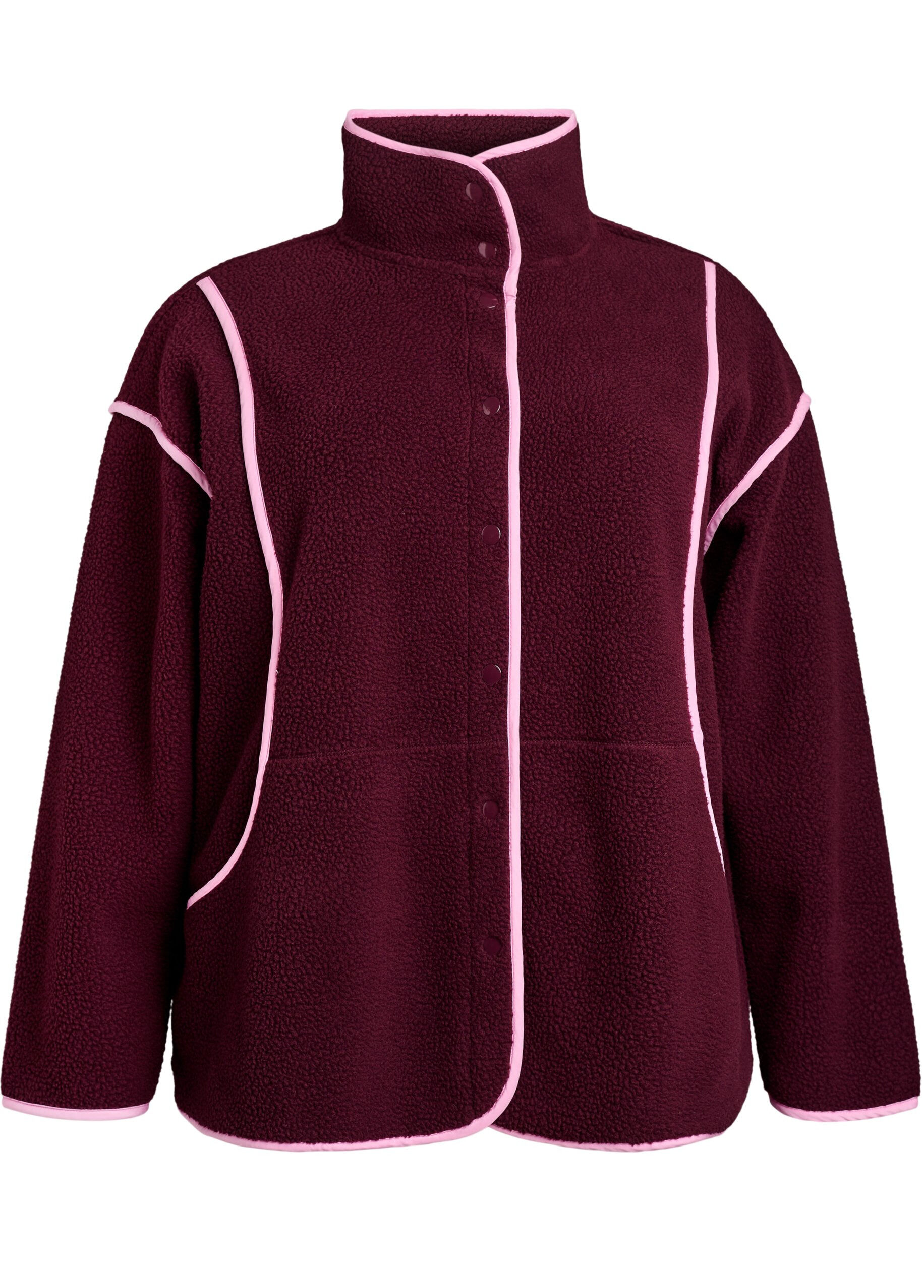 Teddy jacket with contrast details