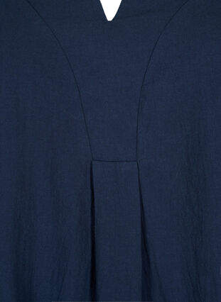 FLASH - Cotton blouse with half-length sleeves, Navy Blazer, Packshot image number 2