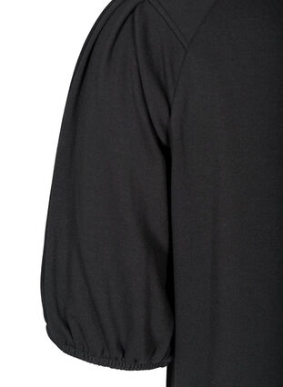 Sweater dress with short puff sleeves, Black, Packshot image number 3