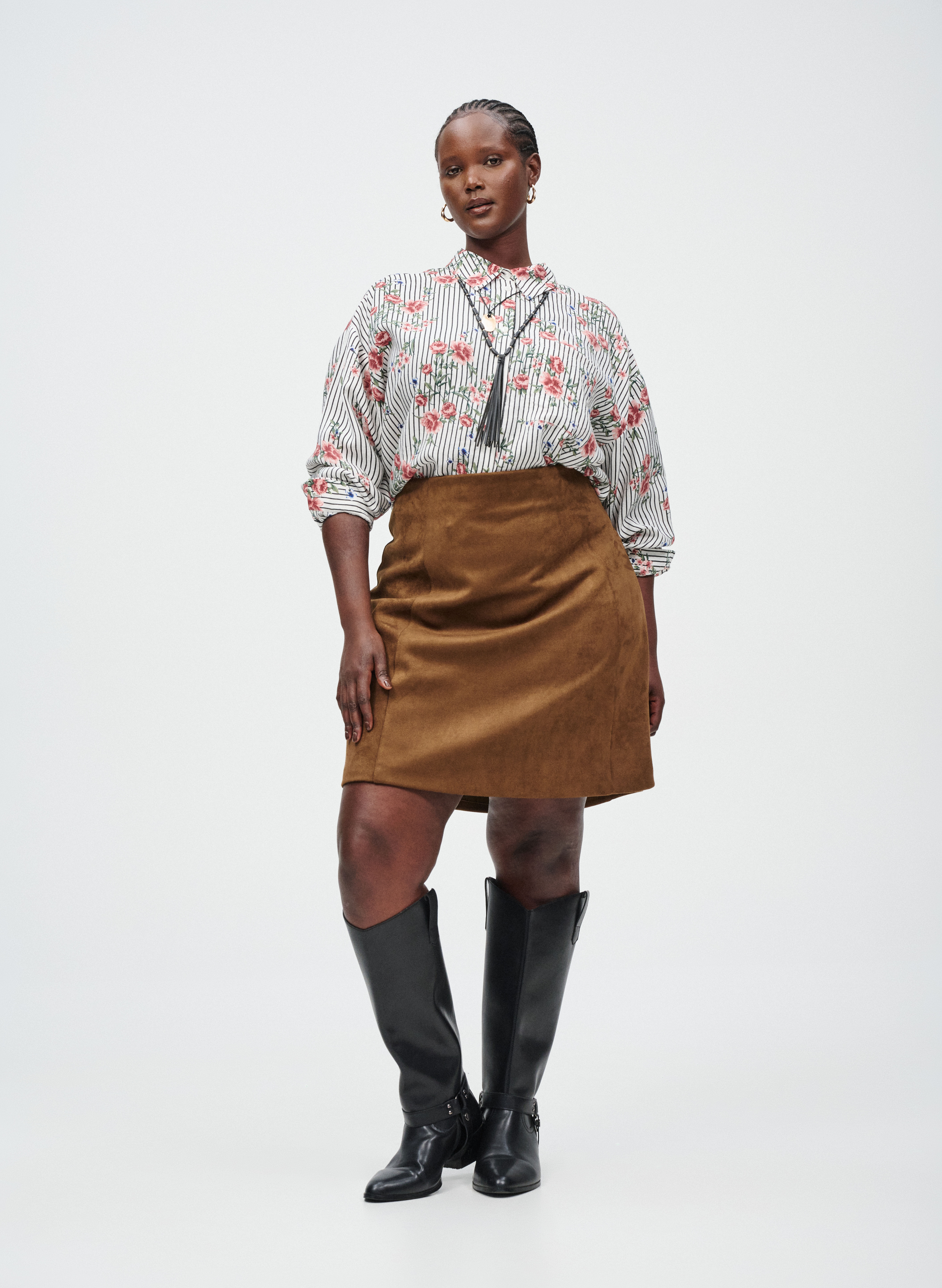 Shirt with floral print, , Model