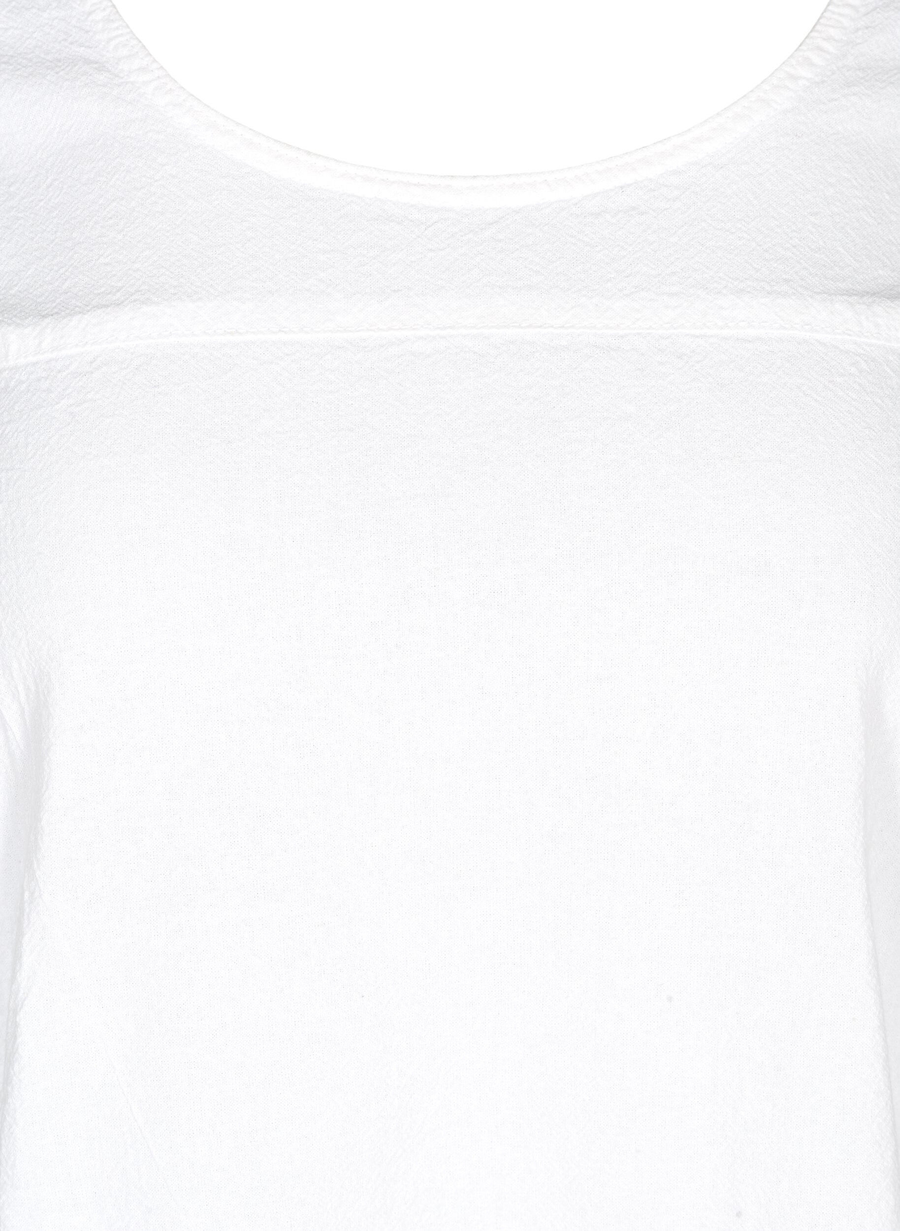 Zizzifashion Short-sleeved cotton dress, White, Packshot image number 2