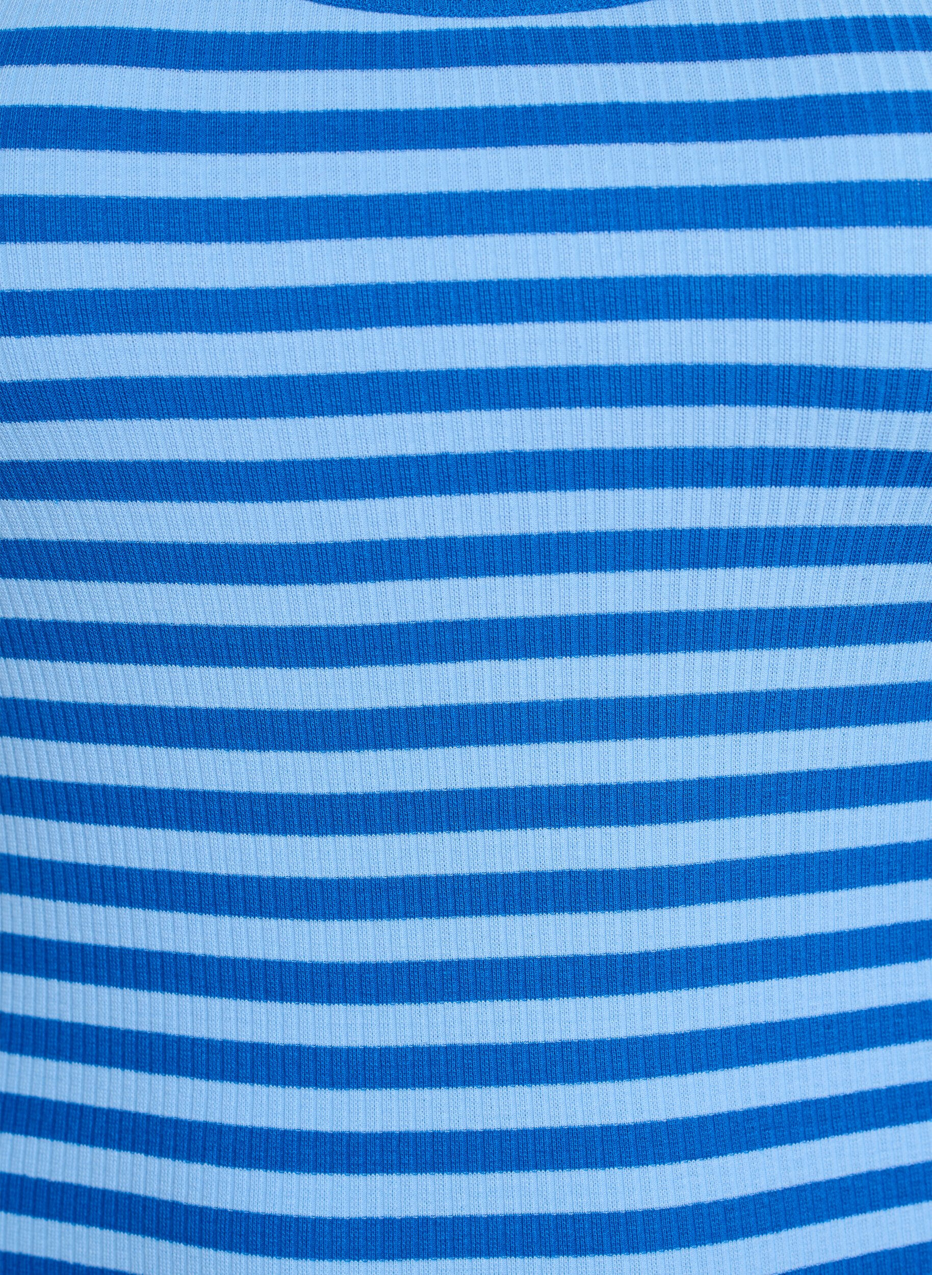 Zizzifashion Striped tank top with a rib structure, Light Blue, Packshot image number 2