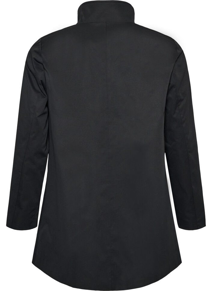 Water-repellent spring jacket with an A-line cut, Black, Packshot image number 1