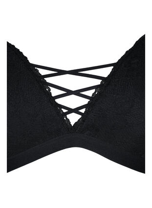 Padded lace bra, Black, Packshot image number 2