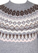 Knitted jumper with patterns and long sleeves, Medium Grey Comb, Packshot image number 2