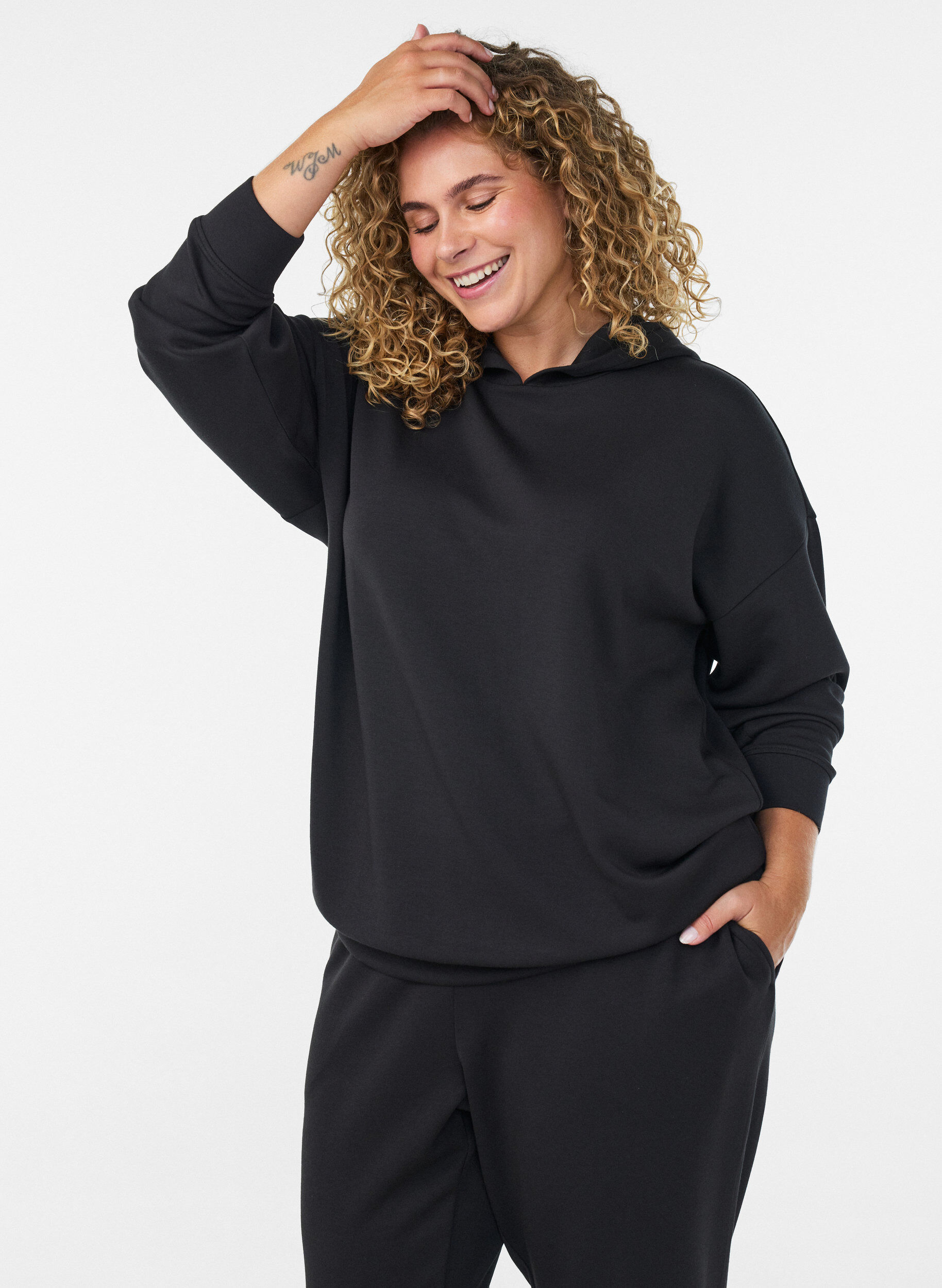 ZizzifashionJersey hoodie, Black, Model image number 0