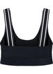 Bikini top with striped shoulder straps, Black, Packshot image number 1