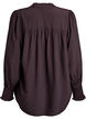 Blouse with ruffle collar and ruching, Brown, Packshot image number 1