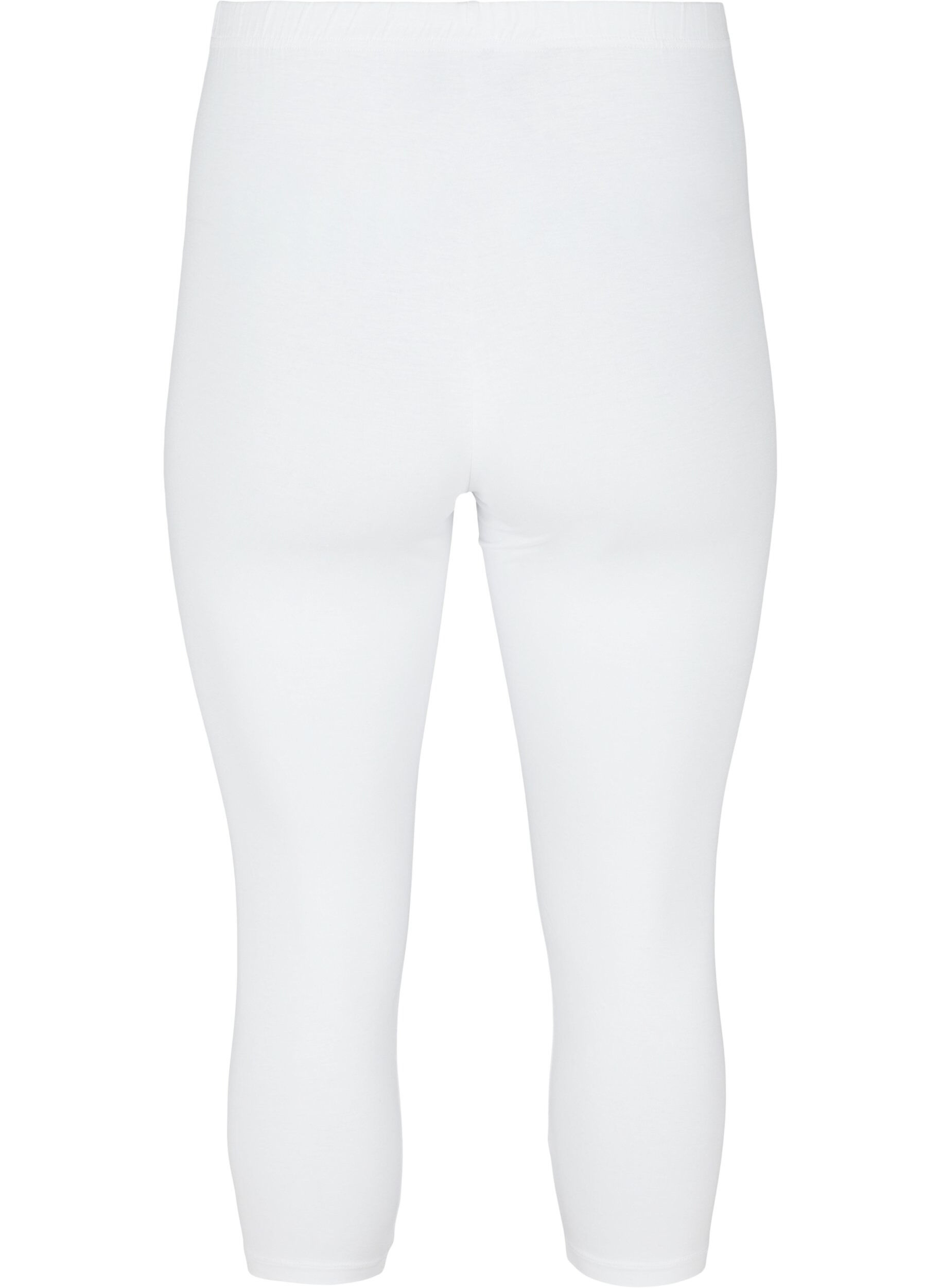 Zizzifashion 3/4 length basic leggings, Bright White, Packshot image number 1
