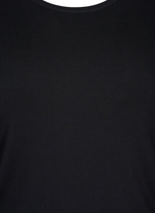 Long sleeve, viscose basic blouse, Black, Packshot image number 2