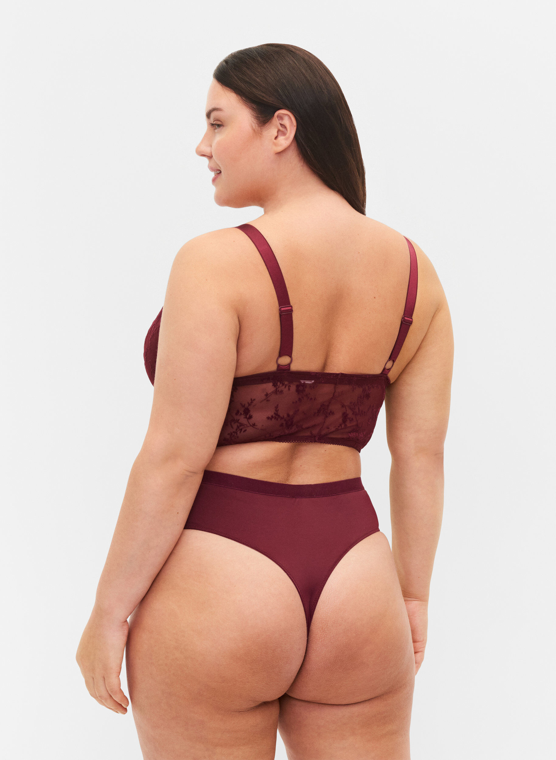 Zizzifashion Thong with regular waist, Bordeaux Ass, Model image number 1