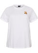 Organic cotton T-shirt with teddy bear motif, White, Packshot image number 0