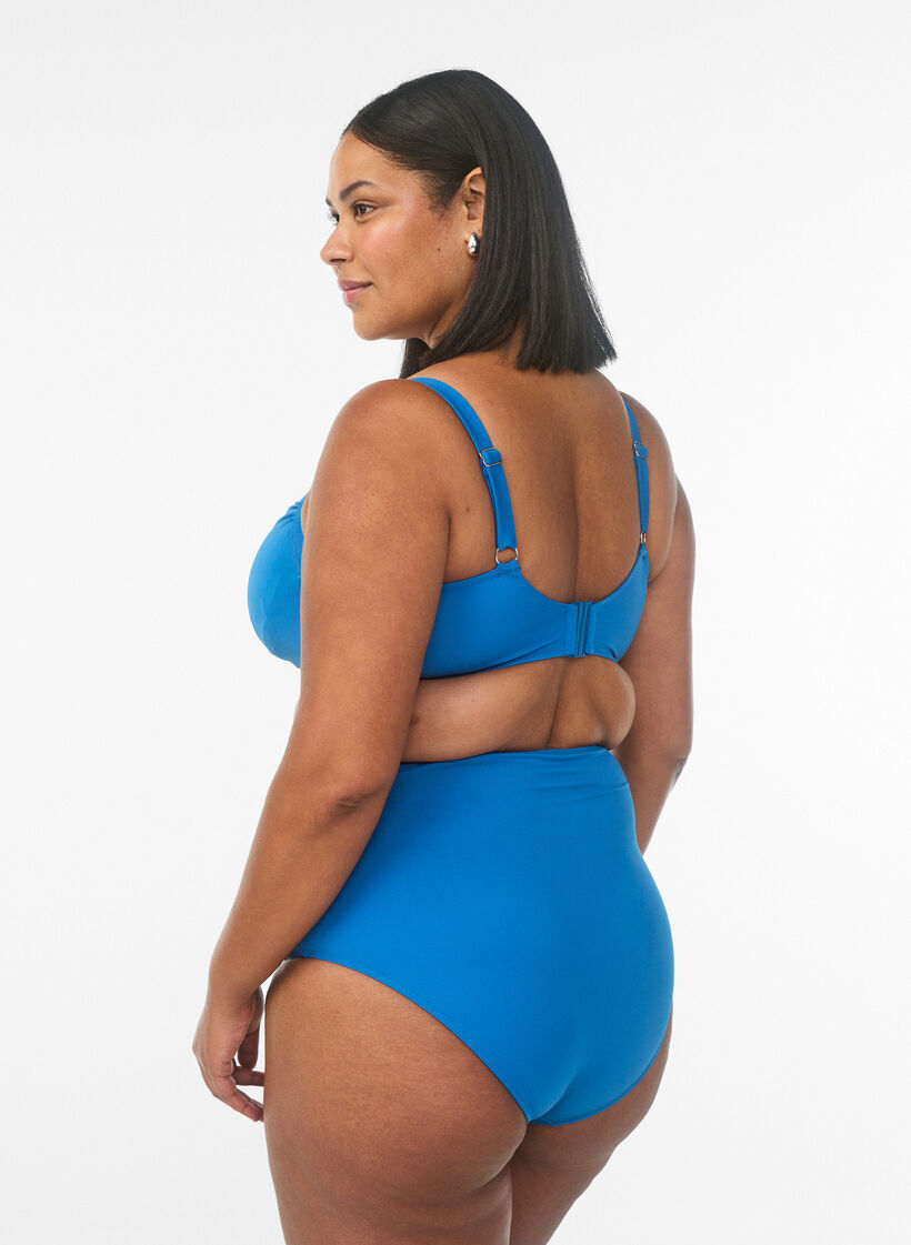 High waisted bikini bottom, Blue, Model image number 1
