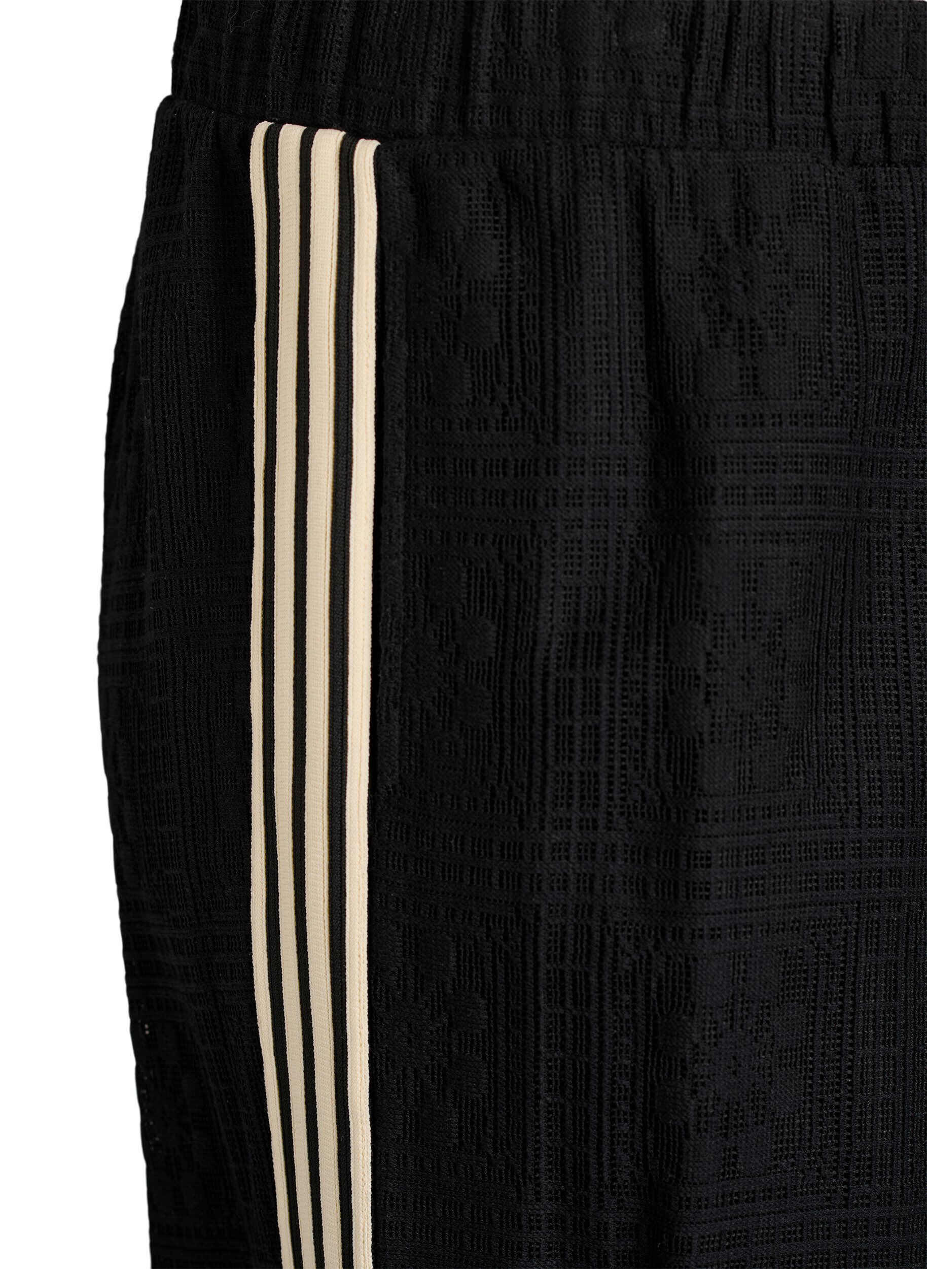 Zizzifashion Wide-leg lace trousers with contrast stripes, Black, Packshot image number 2
