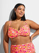 Bikini top with underwire and pattern, Orange, Model image number 0