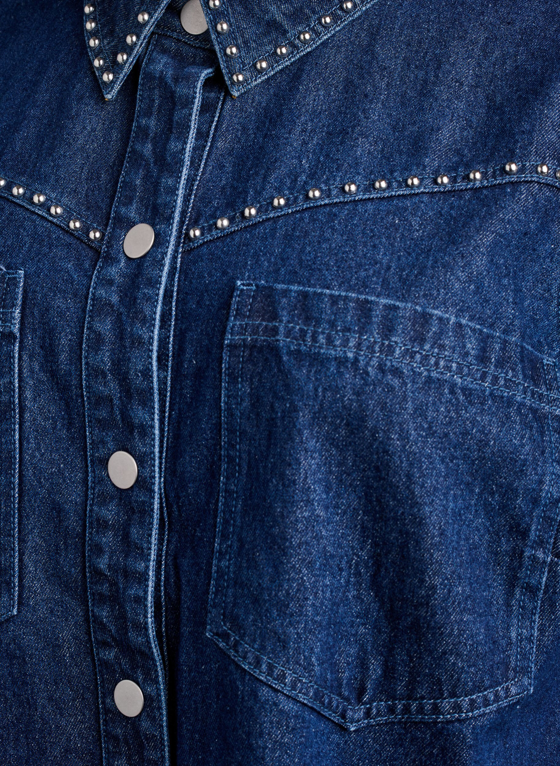 Zizzifashion Denim shirt with studs, Blue, Packshot image number 2