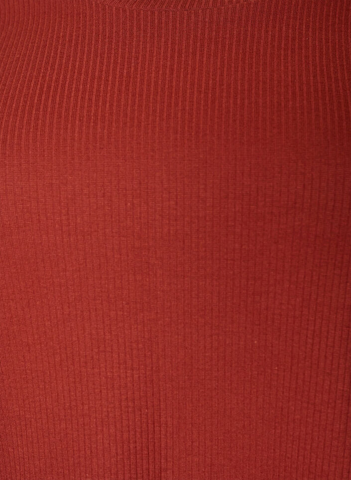 Ribbed jersey blouse with short sleeves, Red, Packshot image number 2