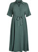 Midi shirt dress with tie belt, Green, Packshot image number 0