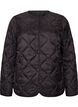 Quilted jacket with press studs and round neck, Black, Packshot image number 0