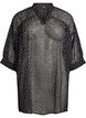 Chiffon tunic with velvet dot pattern, Black, Packshot image number 0