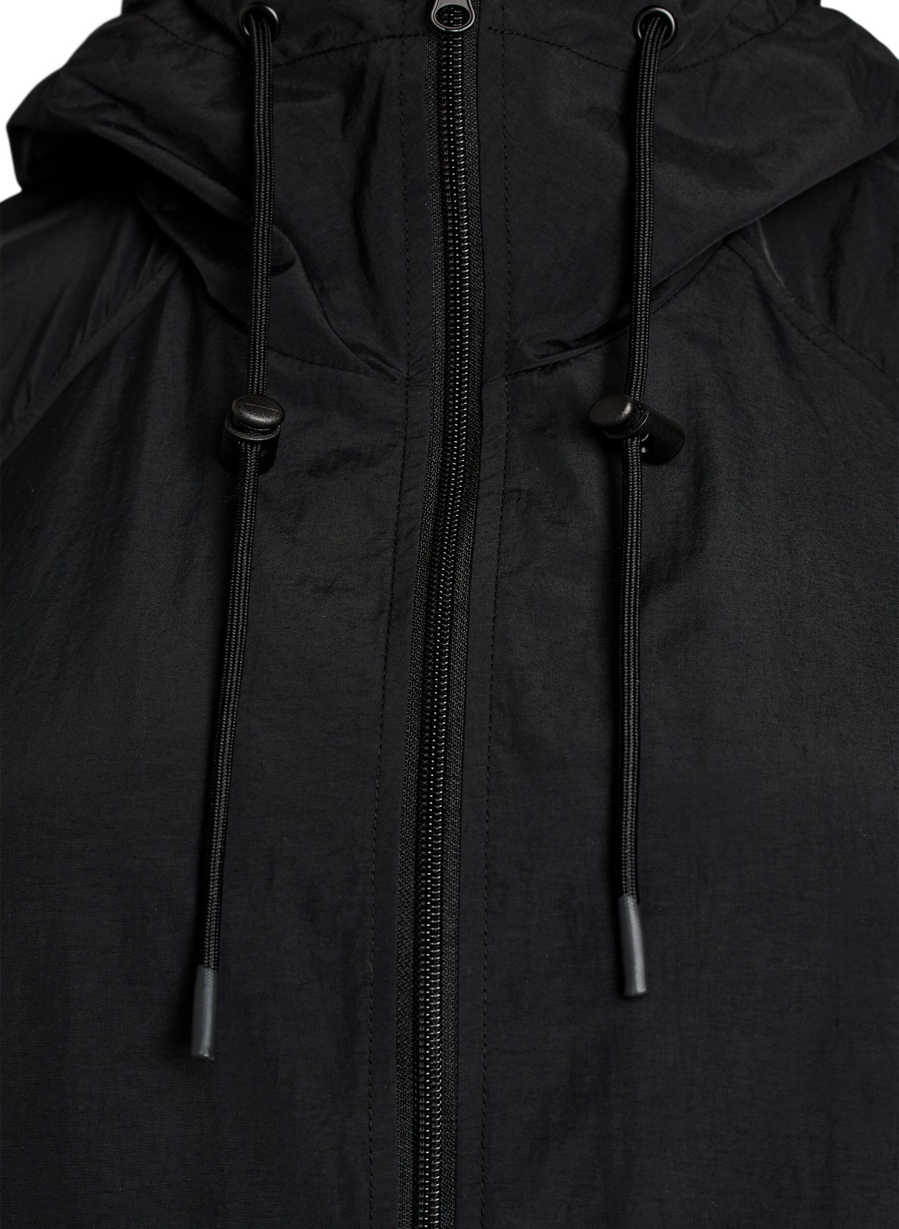 Zizzifashion Lightweight hooded jacket with pockets, Black, Packshot image number 2