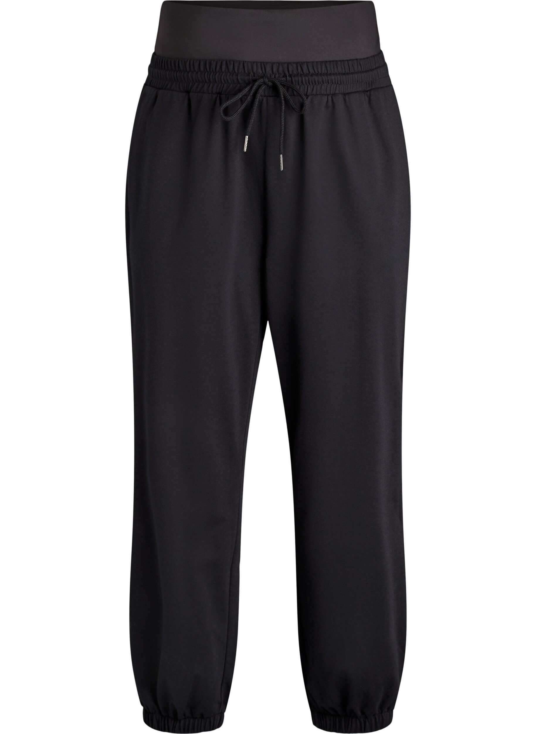 Zizzifashion Sweatpants with a wide waistband, Black, Packshot image number 0