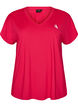 Loose training t-shirt with v-neck, Pink, Packshot image number 0