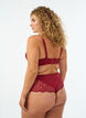 High-waisted hipster thong with lace, Red, Model image number 1