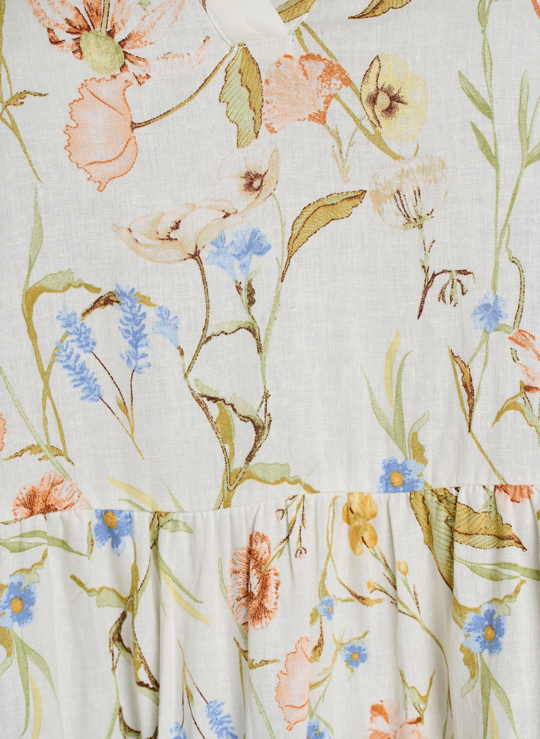 Zizzifashion Knee-length A-line dress in linen and viscose, Vanilla, Packshot image number 2