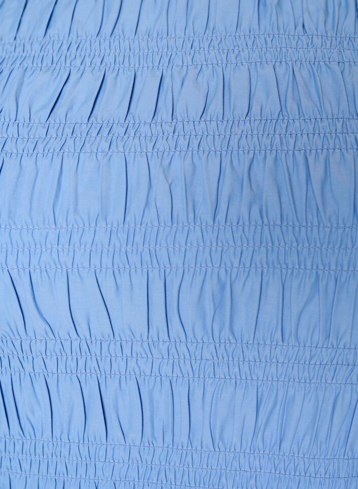 Smock top with boat neck and peplum hem, Blue, Packshot image number 2