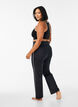 Flared workout pants with contrast piping, Black, Model image number 2