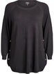 Knitted blouse with side buttons, Black, Packshot image number 0