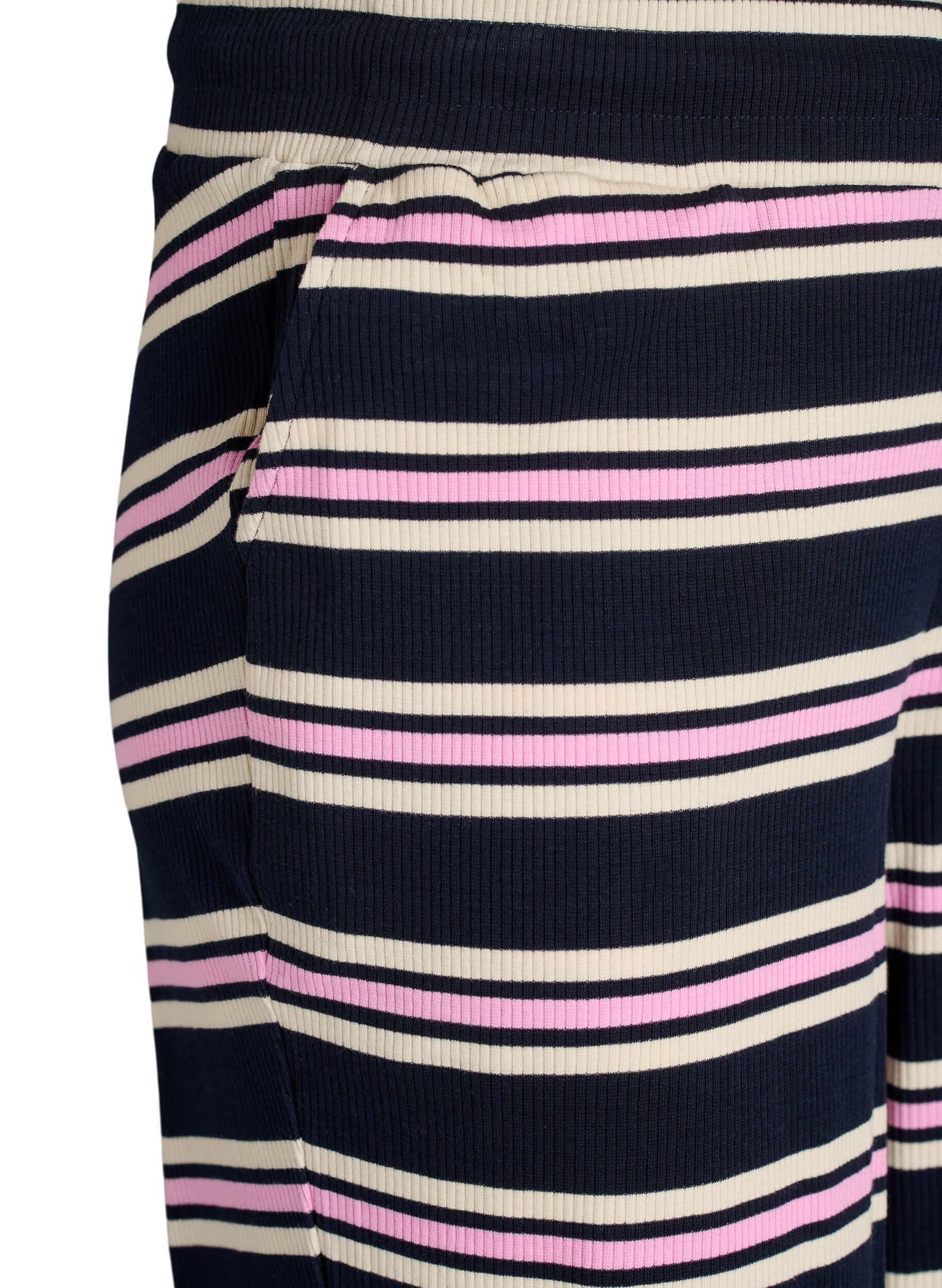 ZizzifashionStriped pyjama bottoms with wide legs, Blue, Packshot image number 2