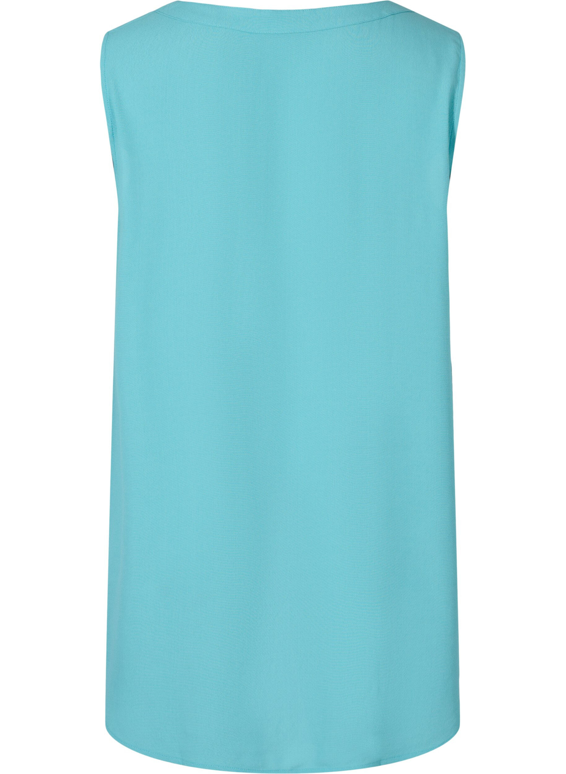Zizzifashion Viscose top with buttons, Aqua Sea, Packshot image number 1