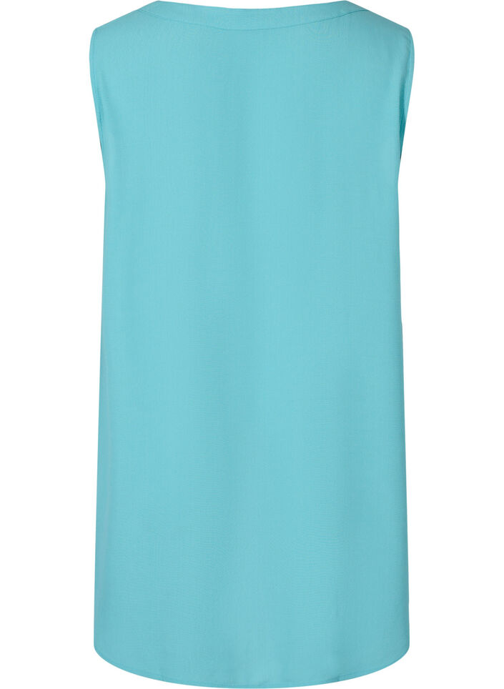 Viscose top with buttons, Aqua Sea, Packshot image number 1
