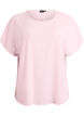 Blouse with short sleeves and a round neckline, Pink, Packshot image number 0