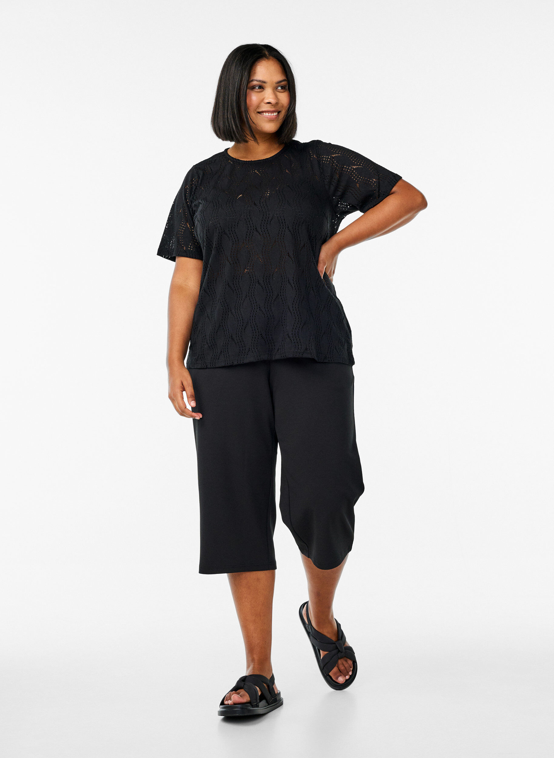 Zizzifashion FLASH - High-waisted knickers with a loose fit, Black, Model image number 0