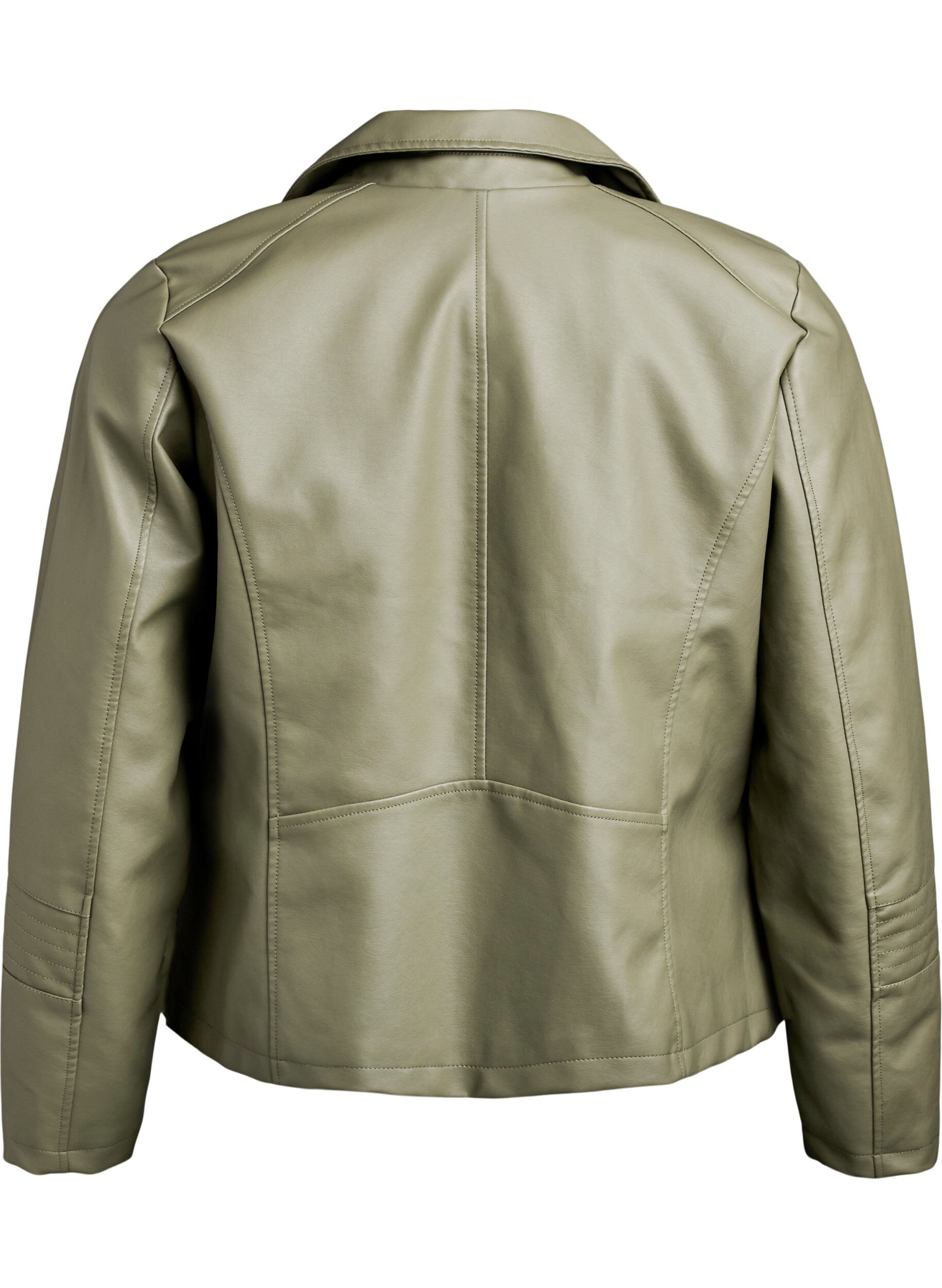 Zizzifashion Biker jacket in faux leather, Green, Packshot image number 1