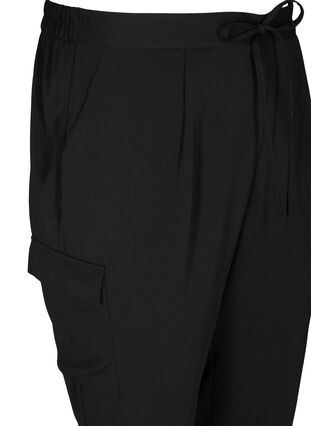 Loose trousers with side pockets, Black, Packshot image number 2