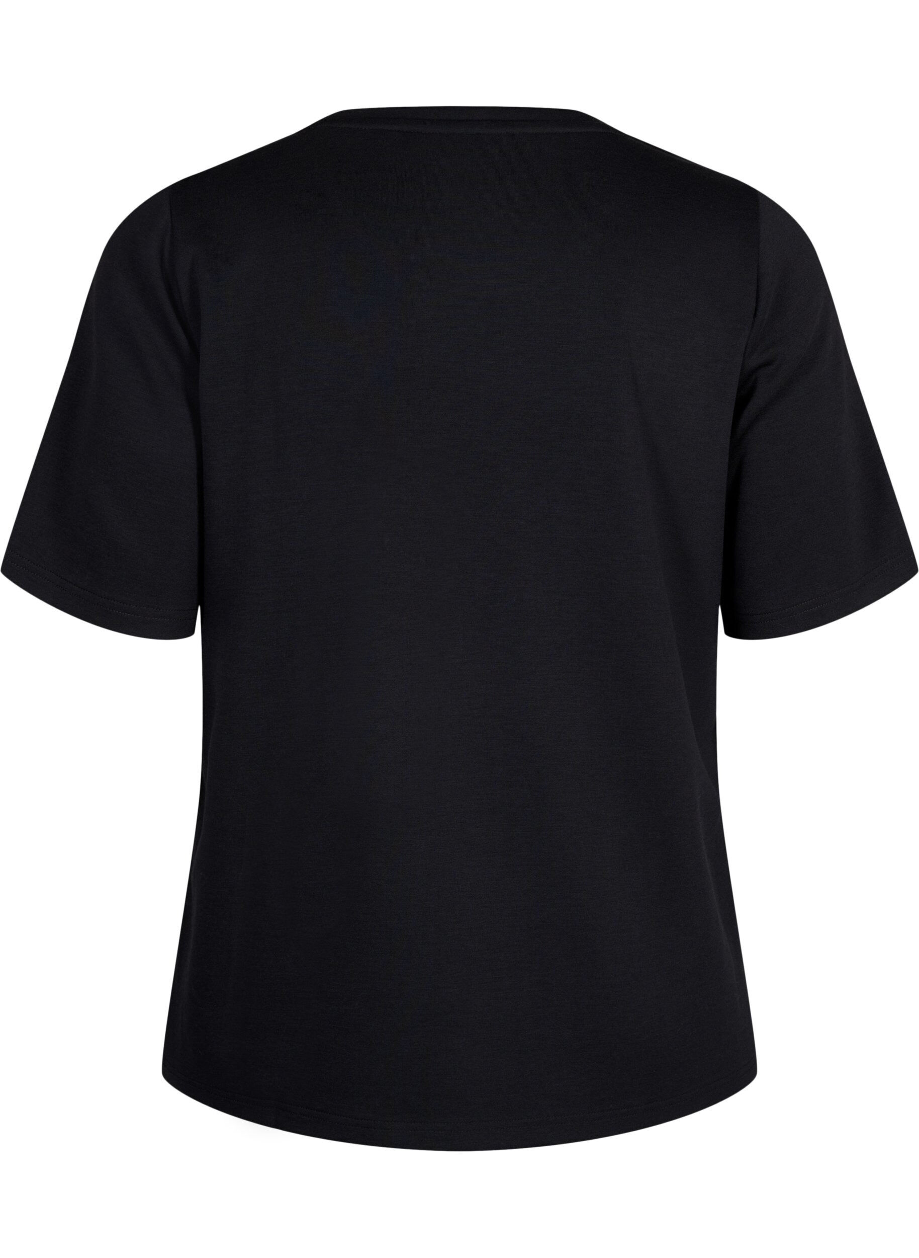 ZizzifashionT-shirt in modal mix, Black, Packshot image number 1