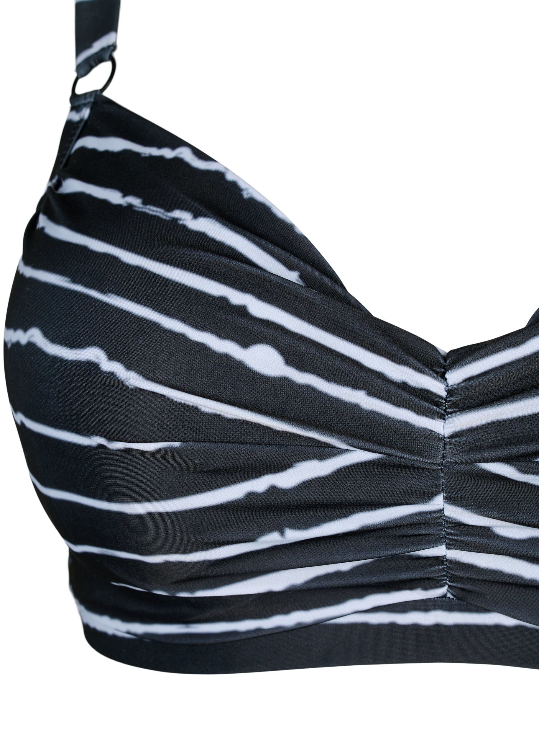 Zizzifashion Printed bikini bra with underwire, Black White Stripe, Packshot image number 2