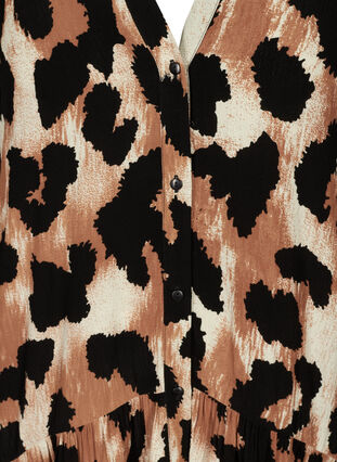 Midi dress with leopard print, Black AOP, Packshot image number 2