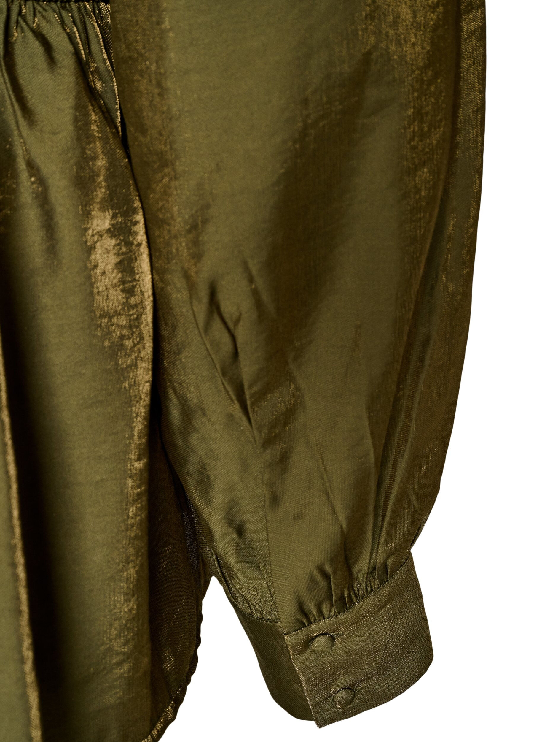 ZizzifashionShiny viscose blouse with peplum effect, Green, Packshot image number 3